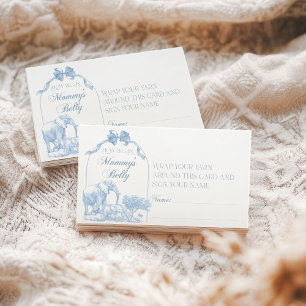 Carte D'accompagnement TOILE Bleu Safari animal bébé garçon douche