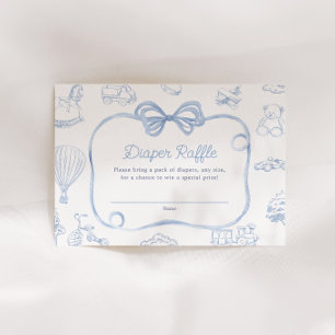 Carte D'accompagnement Toile de Jouy Blue Bow Chinoiserie Déchets Raffle
