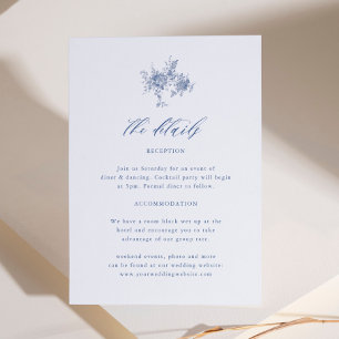 Carte D'accompagnement Toile victorienne Dusty Blue Détails du Mariage