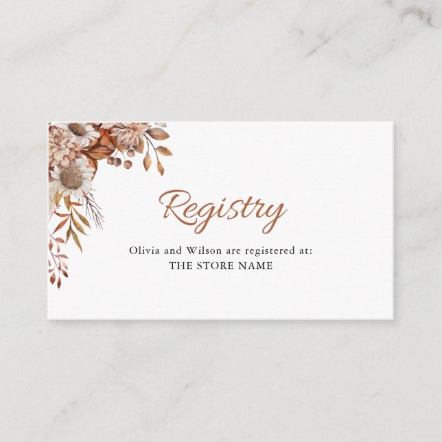Carte D'accompagnement Tomber amoureux | Registre Mariage des cadeaux Boh (Devant)