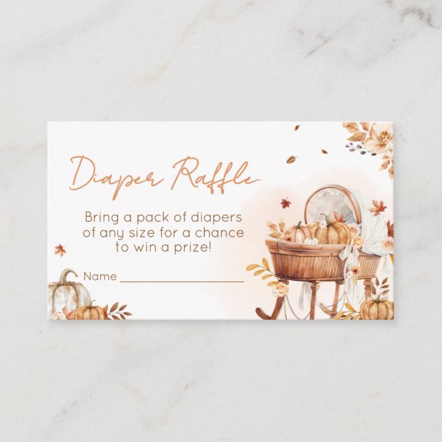 Carte D'accompagnement Tomber dans l'amour Baby shower d'automne Diaper R (Devant)