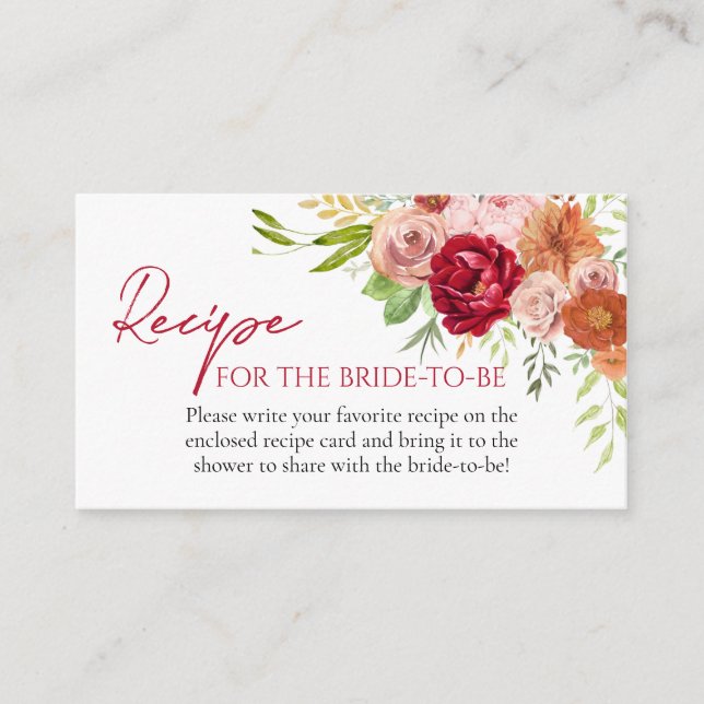 Carte D'accompagnement Tomber dans l'amour Recette de fleurs pour que la  (Devant)