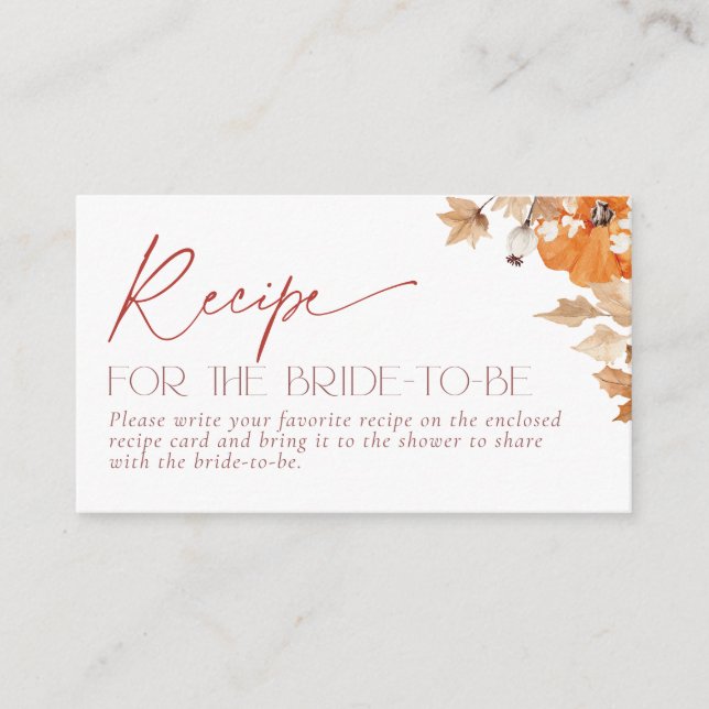 Carte D'accompagnement Tomber dans une recette d'amour pour la demande de (Devant)