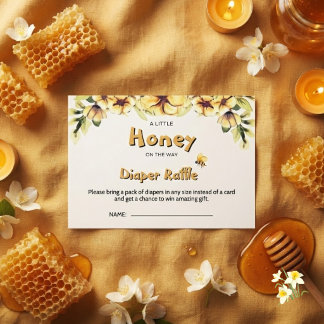 Carte D'accompagnement Tombola de couches en nid d'abeille Floral Little 