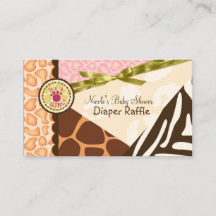Carte D'accompagnement Tombola rose de couche-culotte d'impression de