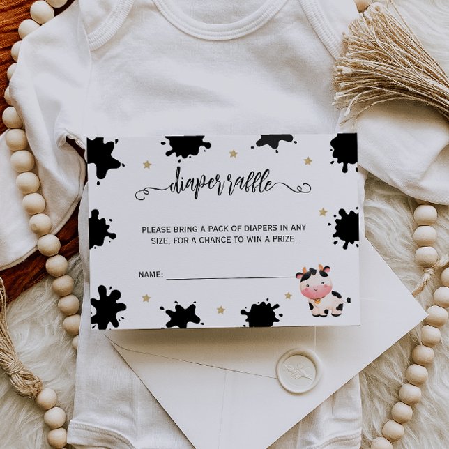 Carte D'accompagnement tombole de la couche d'aquarelle de vache (Créateur téléchargé)