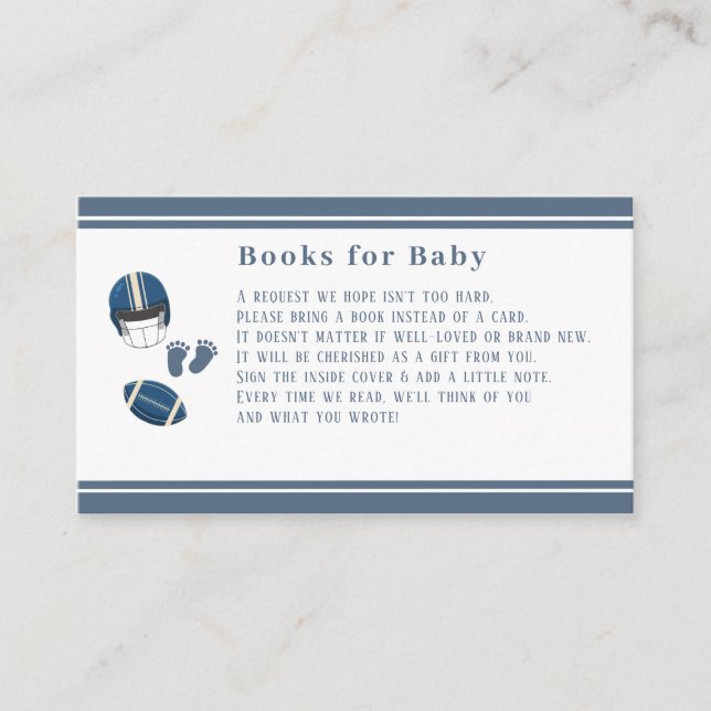 Carte D'accompagnement Touchdowns et minuscules orteils, baby shower de f (Devant)