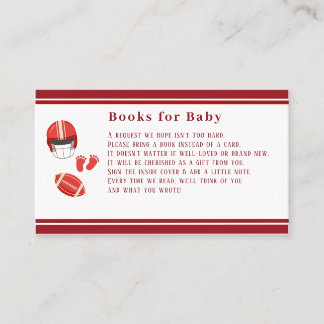 Carte D'accompagnement Touchdowns et minuscules orteils, baby shower de f (Devant)