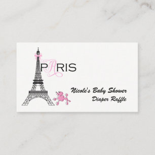 Carte D'accompagnement Tour Eiffel ruban rose Paris France tombola couche