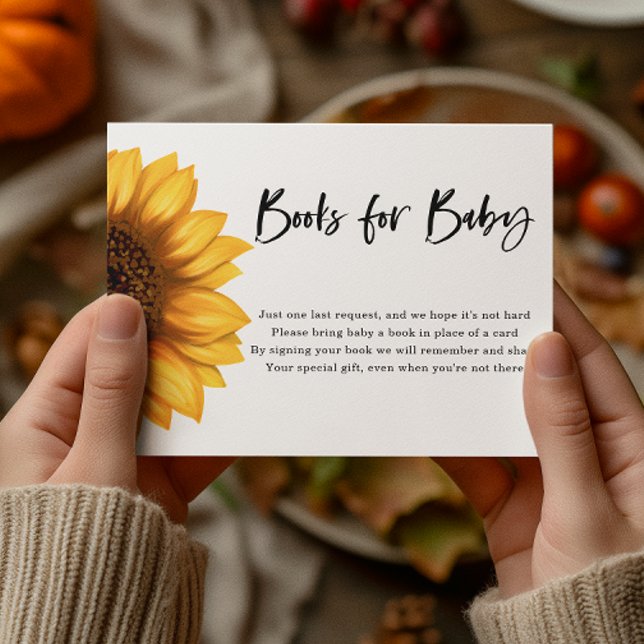 Carte D'accompagnement Tournesol automne | Livres pour bébé | BABY SHOWER (Créateur téléchargé)