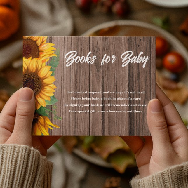 Carte D'accompagnement Tournesol automne | Livres pour bébé | BABY SHOWER (Créateur téléchargé)