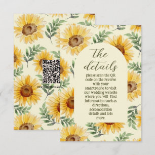 Carte D'accompagnement Tournesol Eucalyptus Floral Mariage botanique