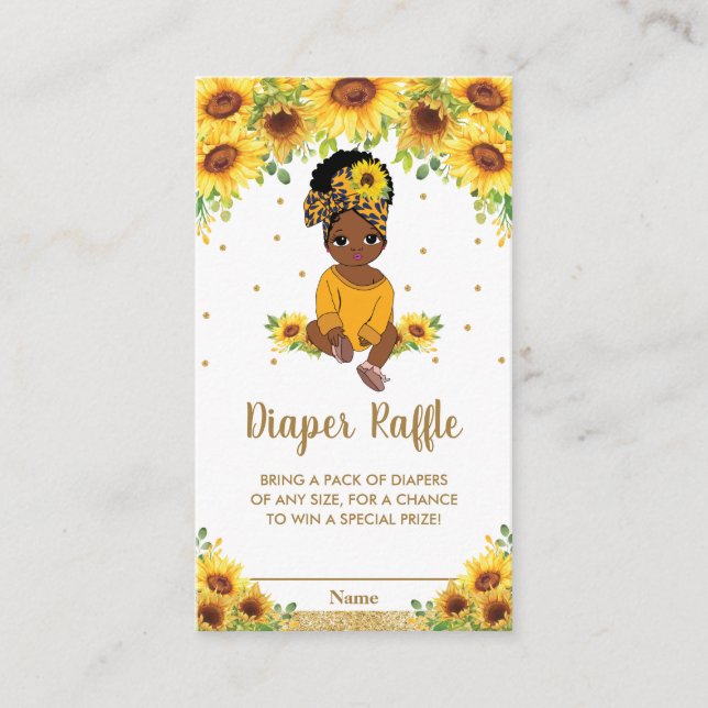 Carte D'accompagnement Tournesol mûre Africaine Américaine Déchets Raffle (Devant)