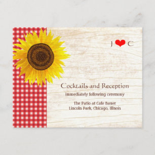 Carte D'accompagnement Tournesol sur écorce de bouleau Mariage rustique à