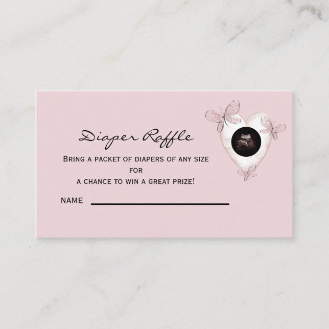 Carte D'accompagnement Tournesol Ultrasound Dusty Rose Diaper Raffle (Devant)