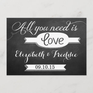 Carte D'accompagnement Tout ce dont vous avez besoin est Love Chalkboard