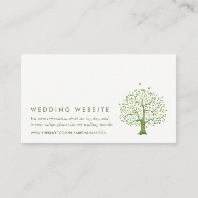 Carte D'accompagnement Tree of Life, Elegant Wedding Website (Devant)