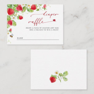 Carte D'accompagnement Trendy Meadow Fraise Baby shower Déchets Raffle