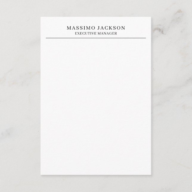 Carte D'accompagnement Trendy Modern Plain Black & White Professional (Devant)