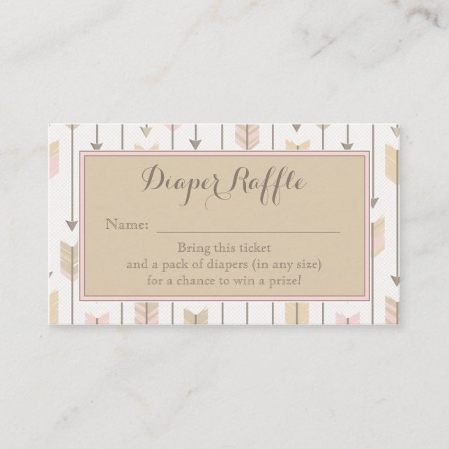Carte D'accompagnement Tribal Flèche Baby shower Déchets Raffin Ticket Ta (Devant)