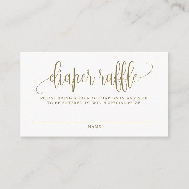 Carte D'accompagnement Triche de Baby shower de couches or joli Script (Devant)