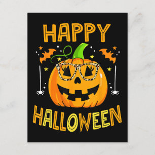 Carte D'accompagnement Trick Ou Traiter Halloween Drôle Citrouille Happy 