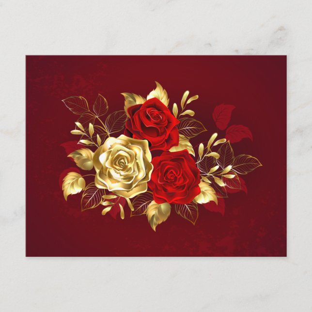 Carte D'accompagnement Trois Roses de bijoux (Devant)