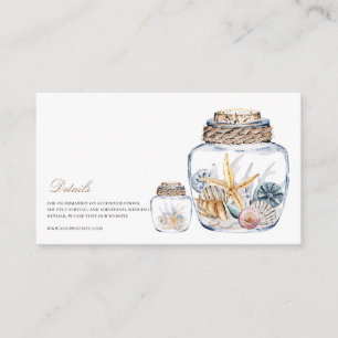 Carte D'accompagnement Tropical Beach Ocean Shell Détails du Mariage