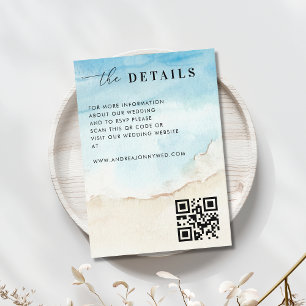 Carte D'accompagnement Tropical Beach Sea Ocean QR Code Détails Mariage