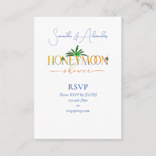 Carte D'accompagnement Tropical Beach Sunset Honeymoon Fund Couple Douche