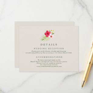 Carte D'accompagnement Tropical Beach Wedding Détails