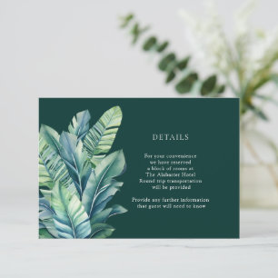Carte D'accompagnement Tropical Exotic Foliing Feuilles Détails Boîtier