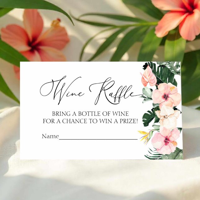 Carte D'accompagnement Tropical Fête des mariées Raffle de vin Jeu (Créateur téléchargé)