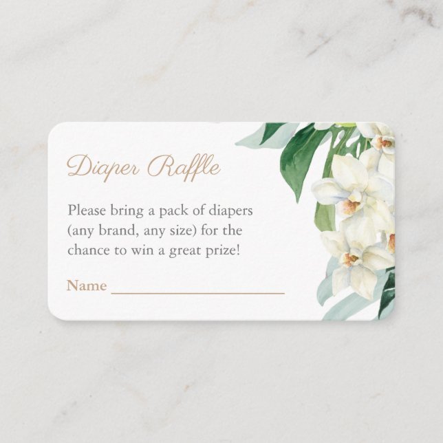Carte D'accompagnement Tropical Greenery Gold Baby shower Déchets Raffle (Devant)
