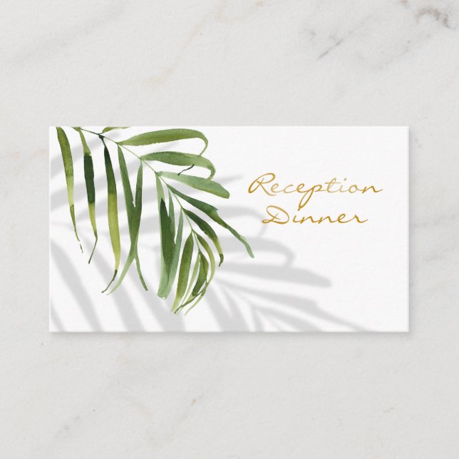 Carte D'accompagnement Tropical Greenery Shadow Gold Reception Enc (Devant)