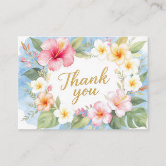 Carte D'accompagnement Tropical Hibiscus Hawaiian Thank You Card