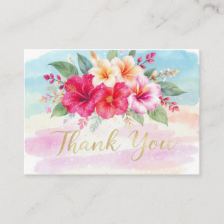 Carte D'accompagnement Tropical Hibiscus Hawaiian Thank You Card