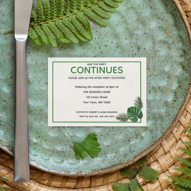 Carte D'accompagnement Tropical Moderne Mariage après la fête (Créateur téléchargé)