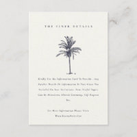 Tropical Palm Tree Navy Kraft Détails du Mariage