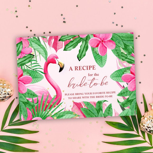Carte D'accompagnement Tropical Pink Fête de Mariage d'Été (Tropical Pink Summer Bridal Shower Enclosure Card)