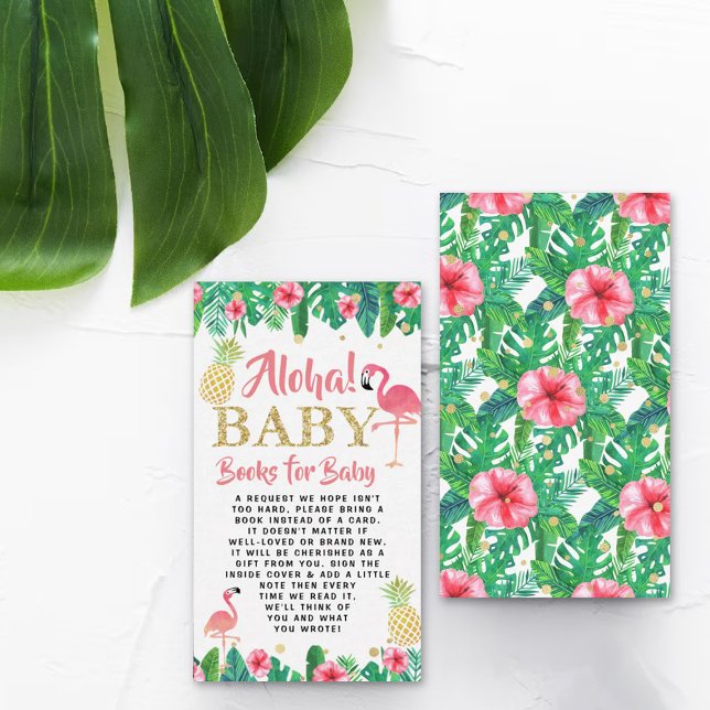 Carte D'accompagnement Tropical Summer Beach Luau Girl Baby shower Book (Créateur téléchargé)