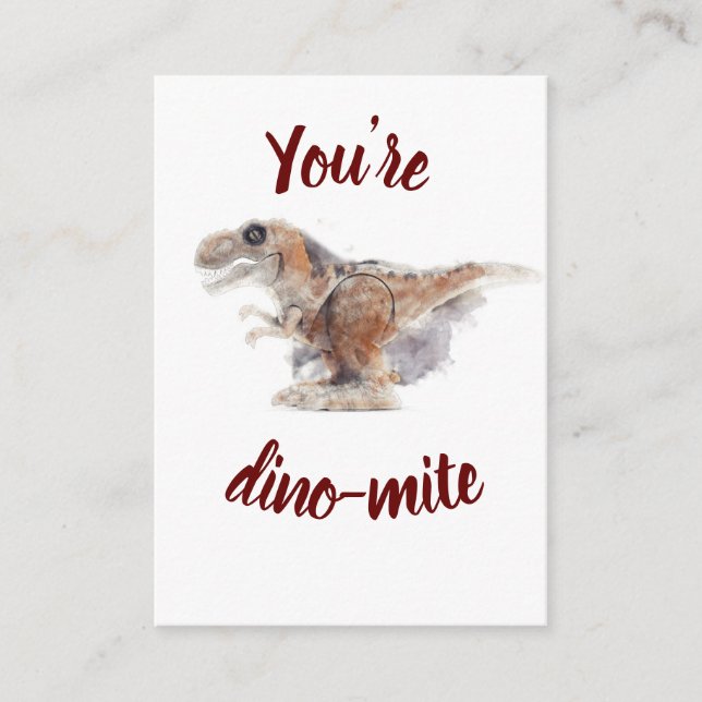 Carte D'accompagnement Tu es dino-mite Saint Valentin (Devant)