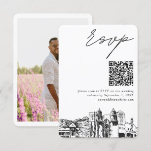 Carte D'accompagnement Tucson Mariage moderne RSVP QR Code petit