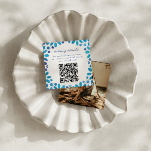 Carte D'accompagnement Tuiles Marocaines Bleues Code QR Mariage