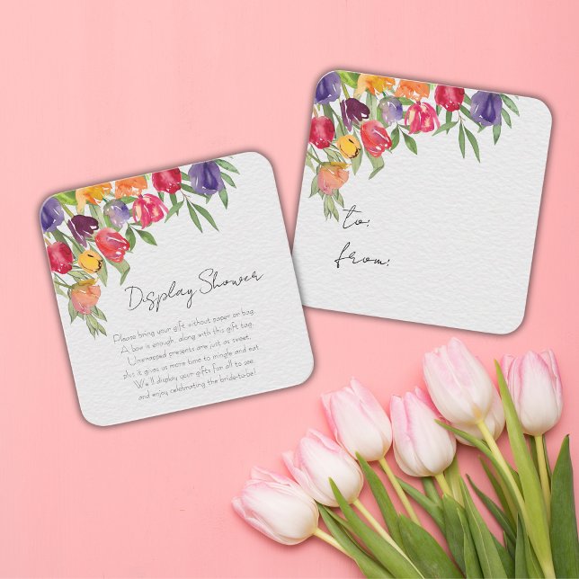 Carte D'accompagnement Tulipes éclatantes et verdure pour une baby shower (Créateur téléchargé)