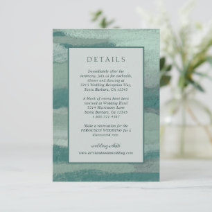 Carte D'accompagnement Turquoise Absract Coastal Chic Mariage moderne