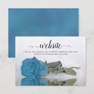 Carte D'accompagnement Turquoise Bleu Rose Élégant Mariage Site Web