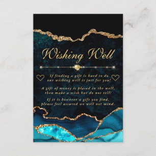 Carte D'accompagnement Turquoise et Gold Faux Parties scintillant Agate W