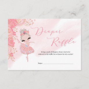 Carte D'accompagnement Tutu ballerina or Baby shower Diaper Raffle