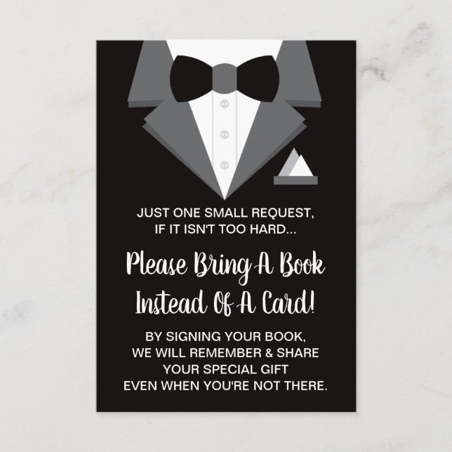 Carte D'accompagnement Tuxedo Book Card, Livres Pour Bébé (Devant)